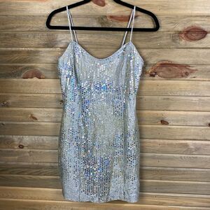 L.A. Glo Mini Sleeveless Sequence Dress Size 5/6 1297